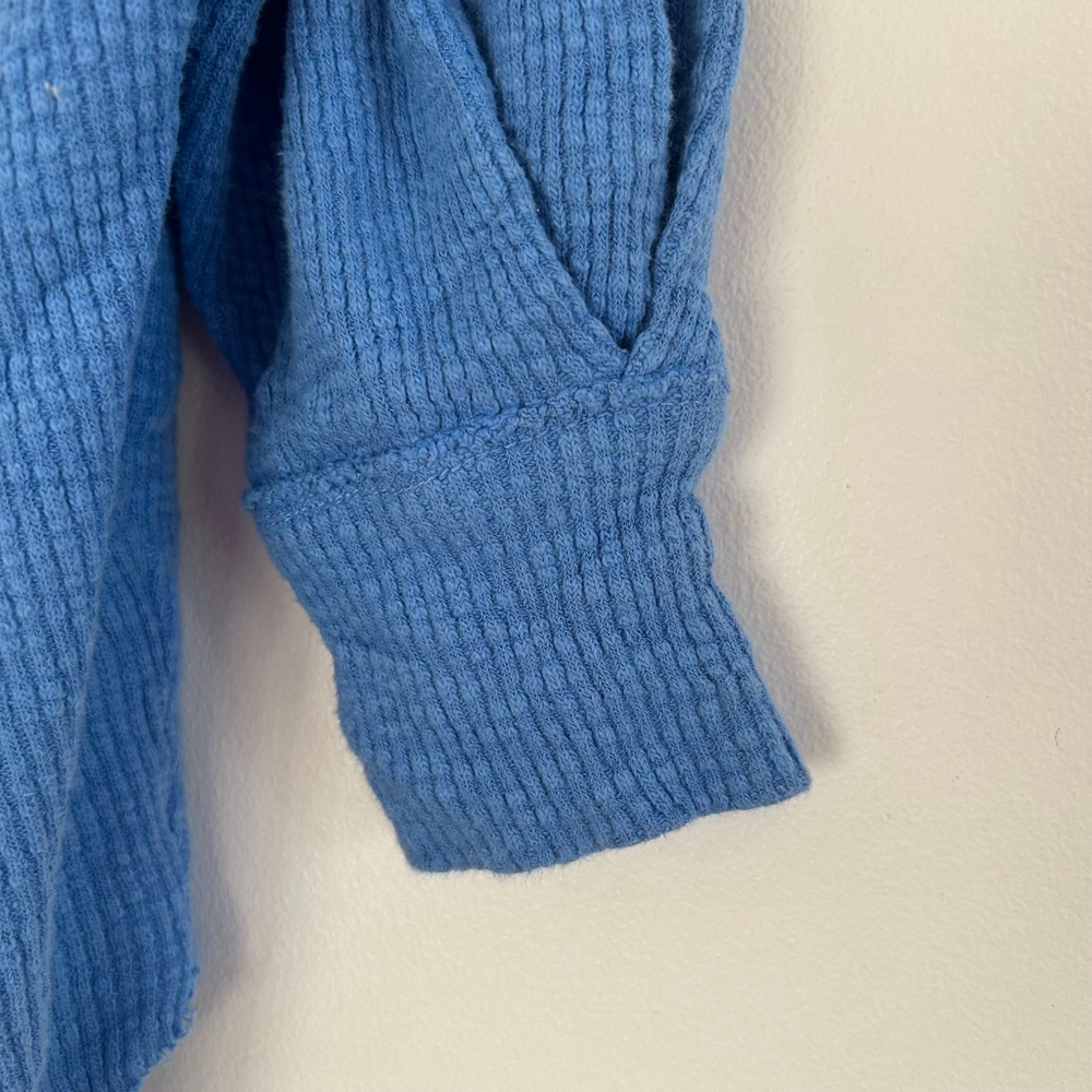FREE PEOPLE We The Free OG Slouchy Oversize Thermal Long Sleeve Pullover Blue - Picture 8 of 15